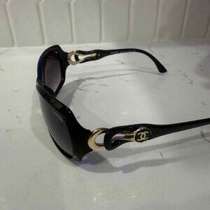 Chanel Ladies Black/Gold Sunglasses